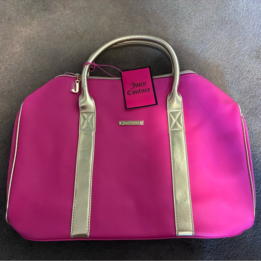 Juicy Couture Pink and Silver Travel Bag